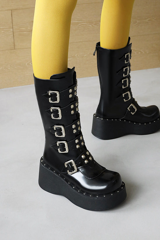 Autumn And Winter Thick Bottom High-heeled Belt Buckle