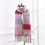 Plaid Mohair Scarf Colored Ladies - DanaFashionstore