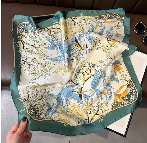 Women's Vintage Printed Silk Scarf