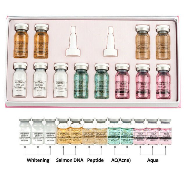 8ml Korean Cosmetics BB Cream $63.00 Dana Fashion Color: 12pcs Gold Serum makeup Booster Ampoule Starter Kit contains five different ampoules in one box. How to UsePlace a small amount over your entire cleansed face and neck and smooth it in until thoroug