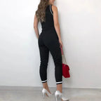 Round Neck Sleeveless Vest Contrast Color Jumpsuit - DanaFashionstore