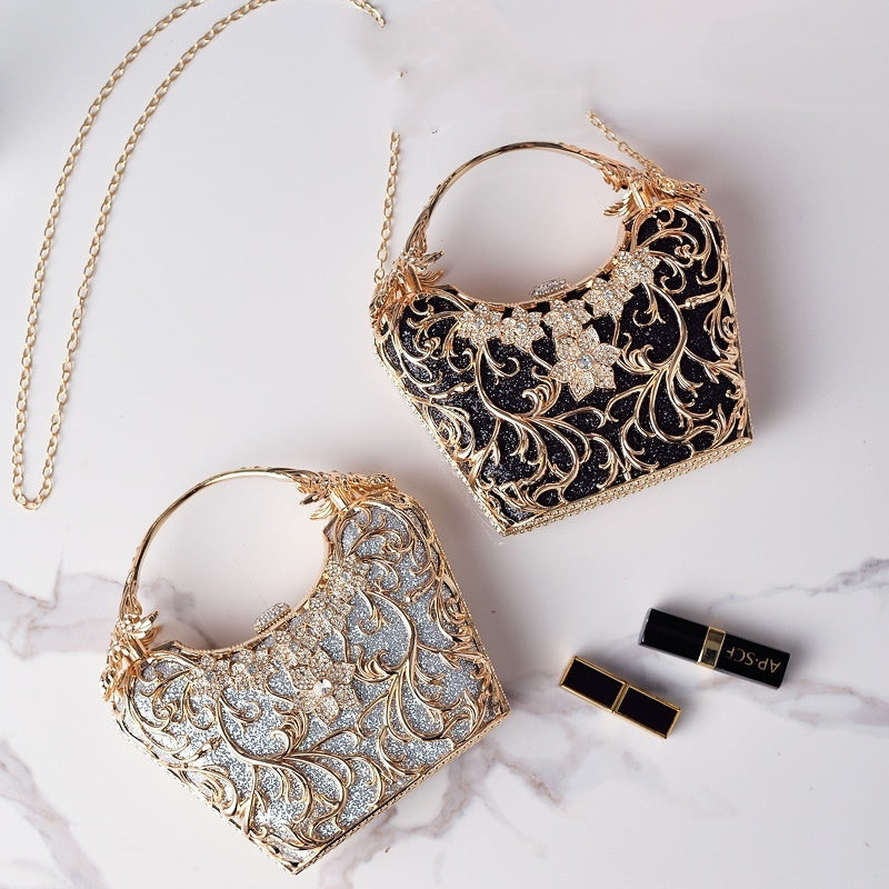 Hollow Out Party Clutch Shiny Banquet Bag - Dana Fashion