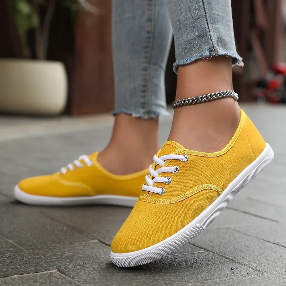 Women's Running Training Solid White Shoes - DanaFashionstore