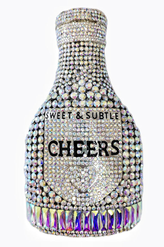 Champagne Bottle Rhinestone Evening Clutch Women's Bag - Dana Fashion