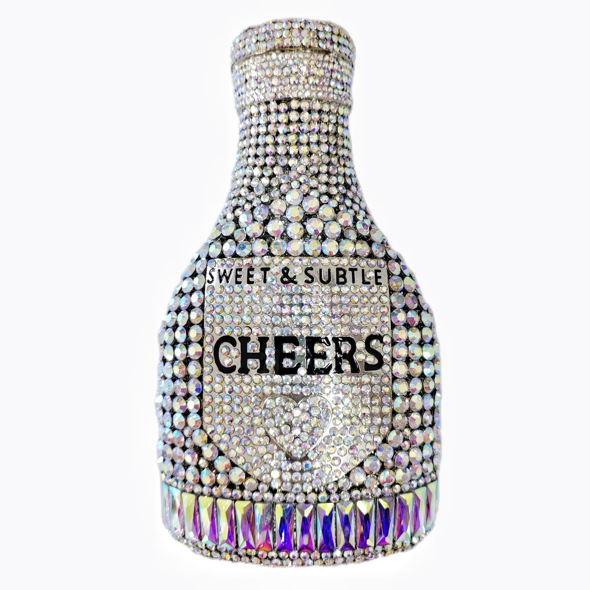 Champagne Bottle Rhinestone Evening Clutch Women's Bag - Dana Fashion