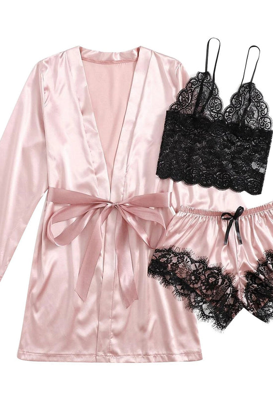 Wholesale European And American Foreign Trade Tube Top Ice Silk Pajamas Women's Seduction Sexy Bra Nightgown Lace Shorts - Dana Fashion