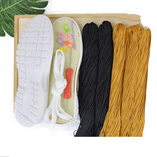 Hand Woven Sandals Hollow Crochet Breathable Shoe Material Pack - DanaFashionstore
