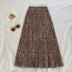 Fashionable Sweet All-match Floral Embossed High Waist Slim Mid-length A-line Skirt - DanaFashionstore