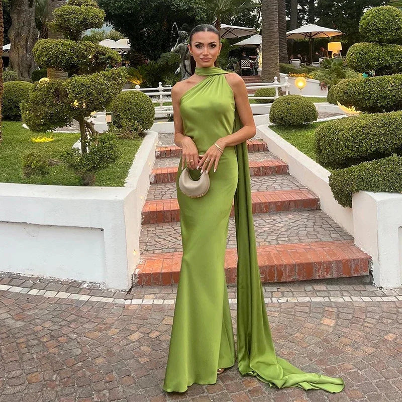 Elegant Satin Ribbon Sling Party Sleeveless Dress