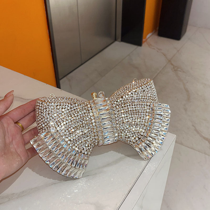 Fashion Metal Bow Clutch Crossbody Bag - Dana Fashion