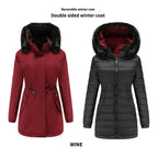 Double-Sided Detachable Fur Collar Quilted Parka 2026 - Versatile Winter Coat - DanaFashionstore