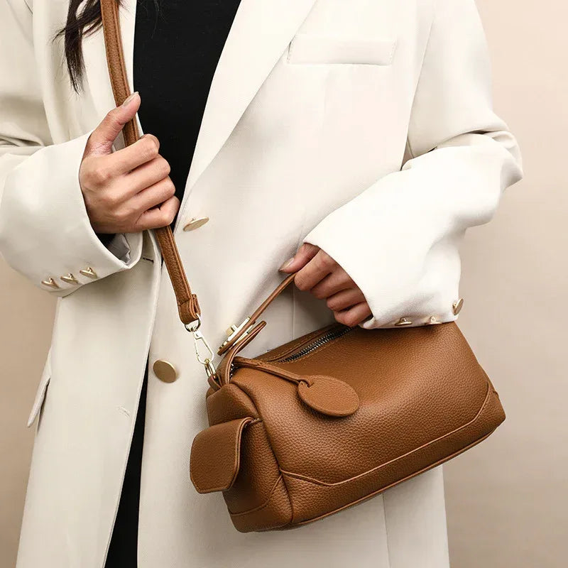 Crossbody Soft Leather Large Capacity Pillow Bag Women's Portable Shoulder Bag - DanaFashionstore