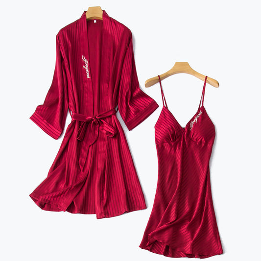 Satin chiffon strap nightgown - Dana Fashion