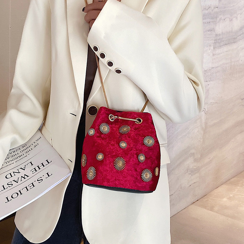 Women's Fashion Velvet Bucket Bag - Dana Fashion