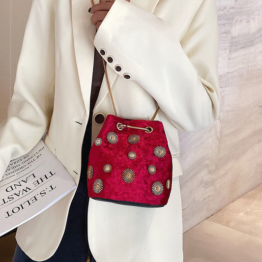 Women's Fashion Velvet Bucket Bag - Dana Fashion
