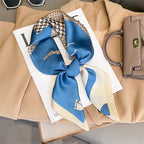Artificial Silk Striped High-grade Korean Style Stylish Beach Arm Bag Silk Scarf - DanaFashionstore