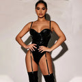 Patent Leather Sling Garter Sexy Lingerie Set - DanaFashionstore