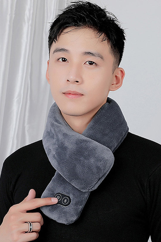 Women Men Soft Temperature Control Pain Relief Cervical Massage Shoulder Neck Wrap USB Heated Scarf Shawl Washable Winter Warm