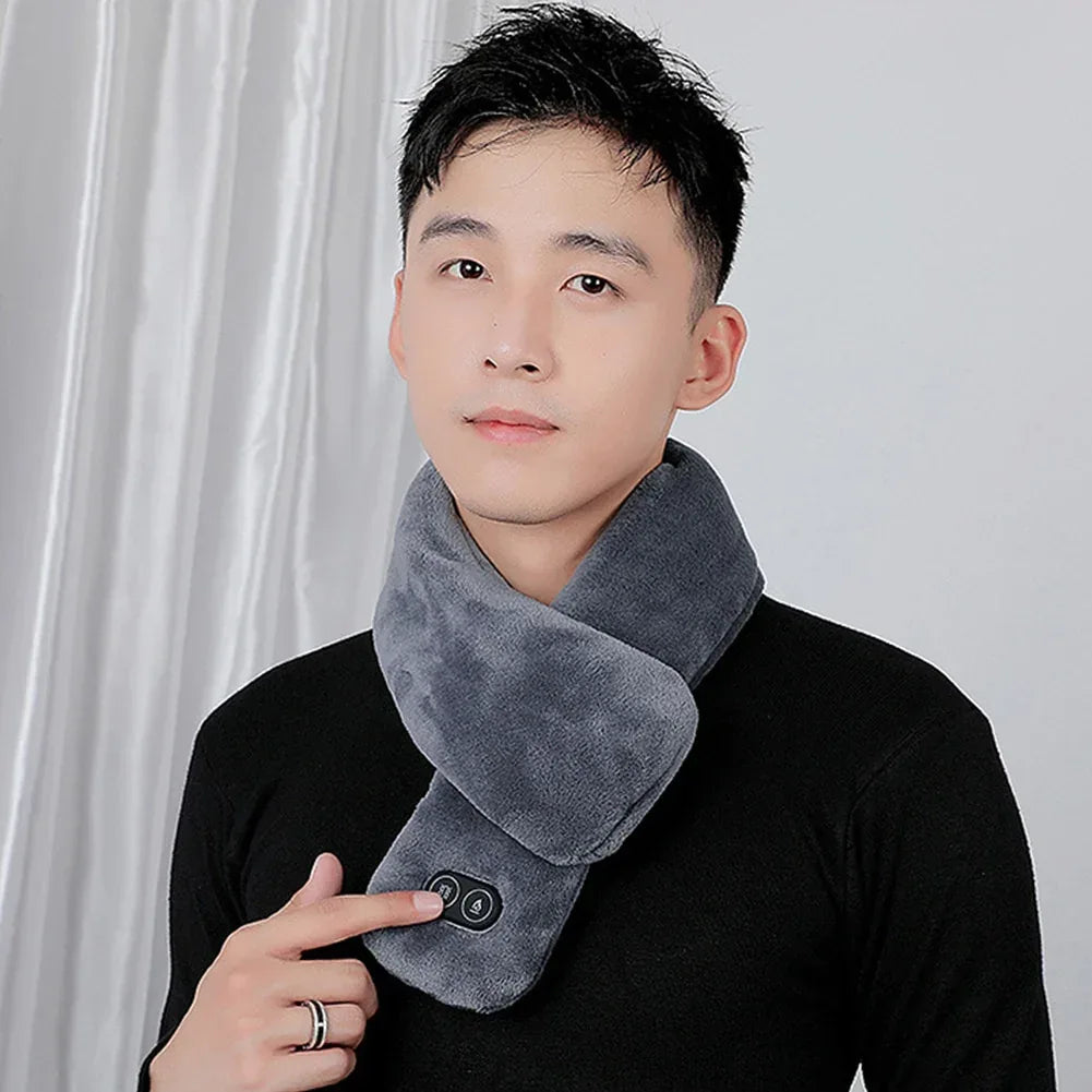 Women Men Soft Temperature Control Pain Relief Cervical Massage Shoulder Neck Wrap USB Heated Scarf Shawl Washable Winter Warm - DanaFashionstore