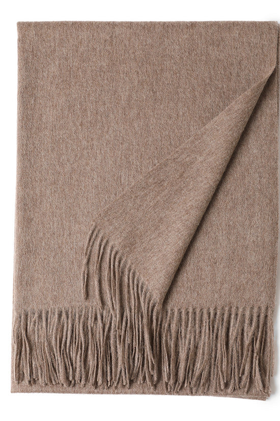 New Solid Color Wool Long Beard Warm Tassel Scarf Thick
