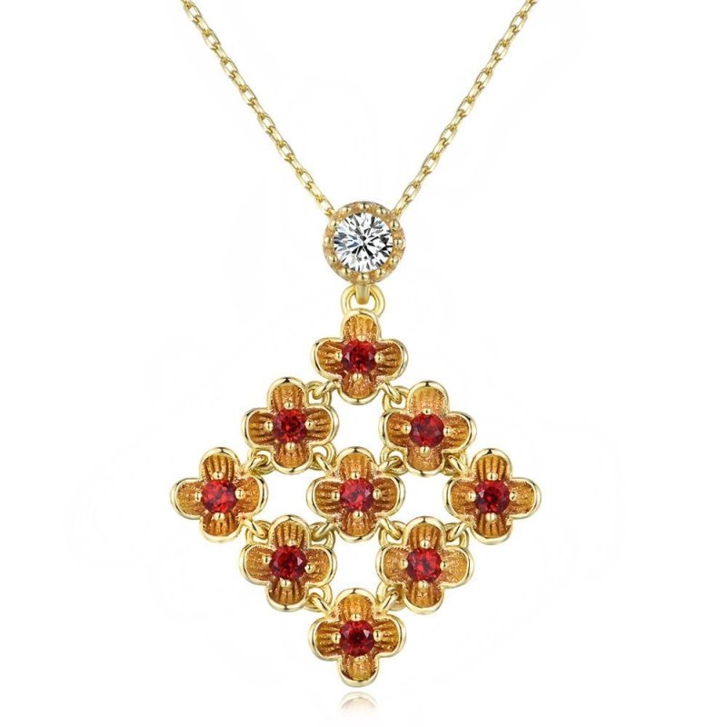 925 Pure Silver Jewelry Natural Garnet Flower $36.00 Dana Fashion Color: Pendant Necklace Women's Accessories Product information Style: Europe and America Material: Silver Processing technology: inlaid with gem Style: Women Suit combination: Earrings + n