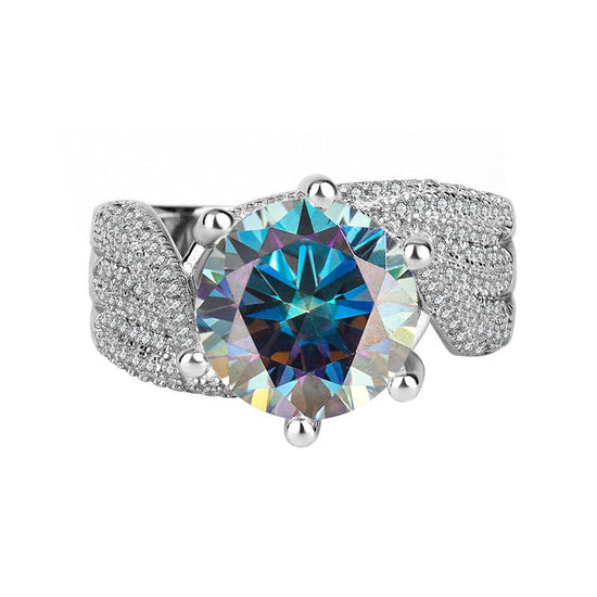 925 Sterling Silver Moissanite Diamond Ring $89.99 Dana Fashion Style: 3 Karat Colorful Blue Size: Port 17 Yards Women's Accessories Product information: Product information: Treatment Process: Diamond Color: d-e/extremely white, white gold Size: Port 17