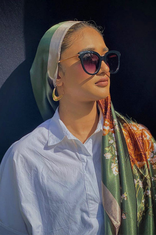 Chain Printed Scarf Women's Casual Scarf 90 90cm Satin Large Kerchief