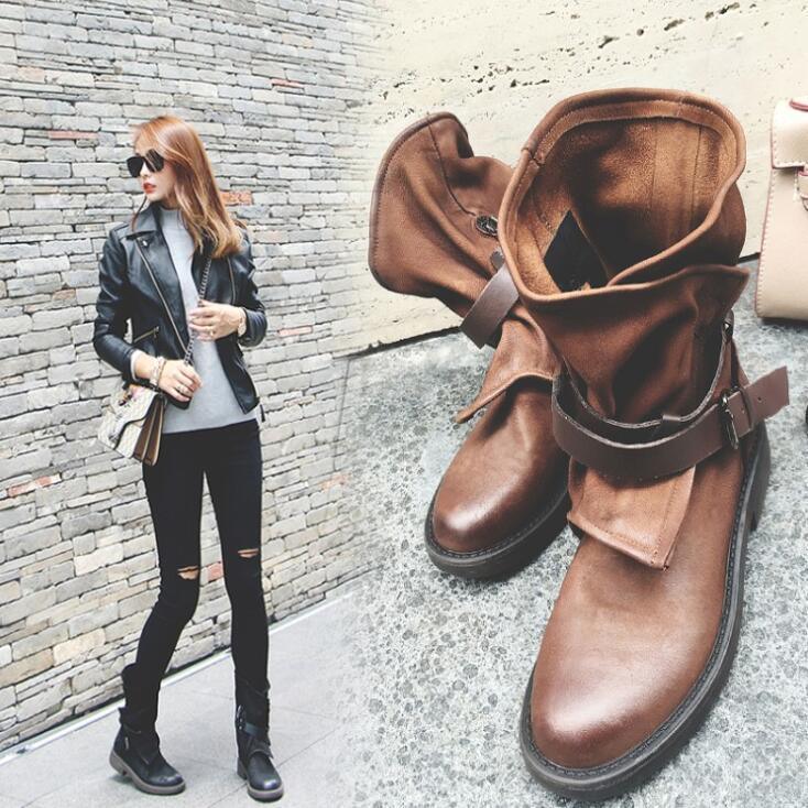 Round toe buckle with square heel - DanaFashionstore