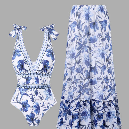 European And American Sexy Bikini One-piece Swimsuit Chiffon Dress - DanaFashionstore