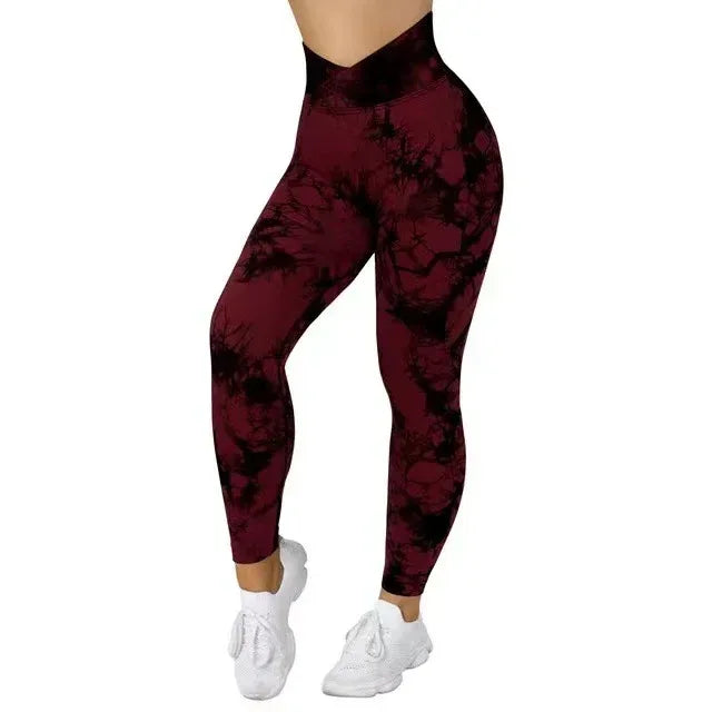 Seamless Tie Dye Leggings Women Yoga Pants Push Up Sport Fitness Running Gym Leggings - DanaFashionstore