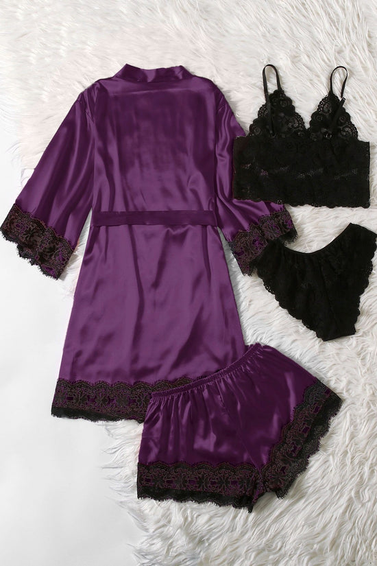 Artificial Silk Plus Size European And American Nightgown - Dana Fashion