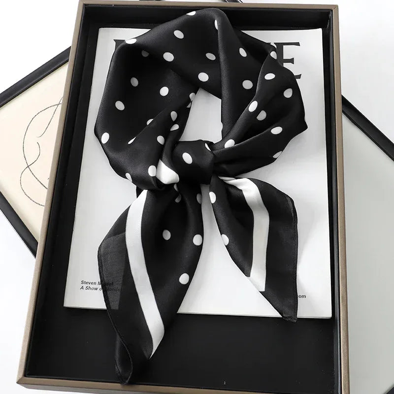 Artificial Silk Striped High-grade Korean Style Stylish Beach Arm Bag Silk Scarf - DanaFashionstore