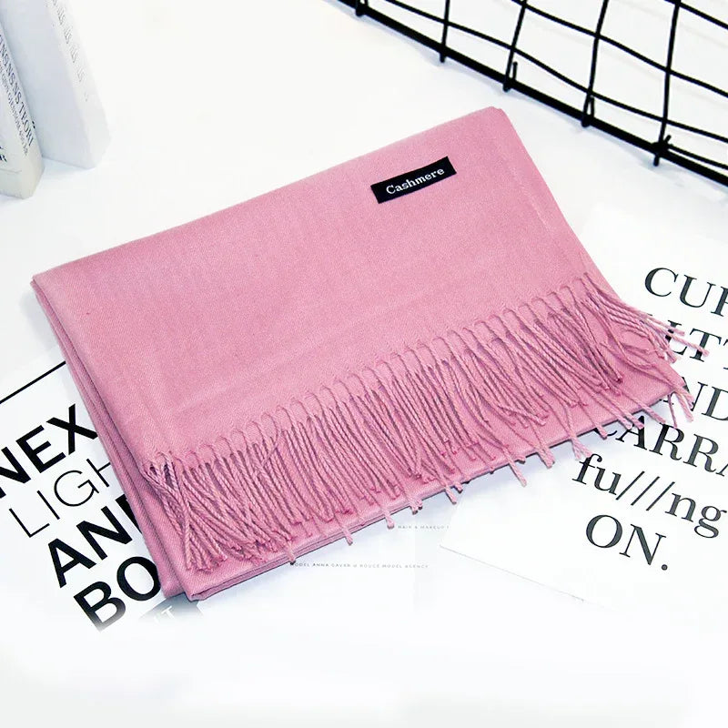 Women's Cashmere Warm Red Annual Meeting Scarf - DanaFashionstore