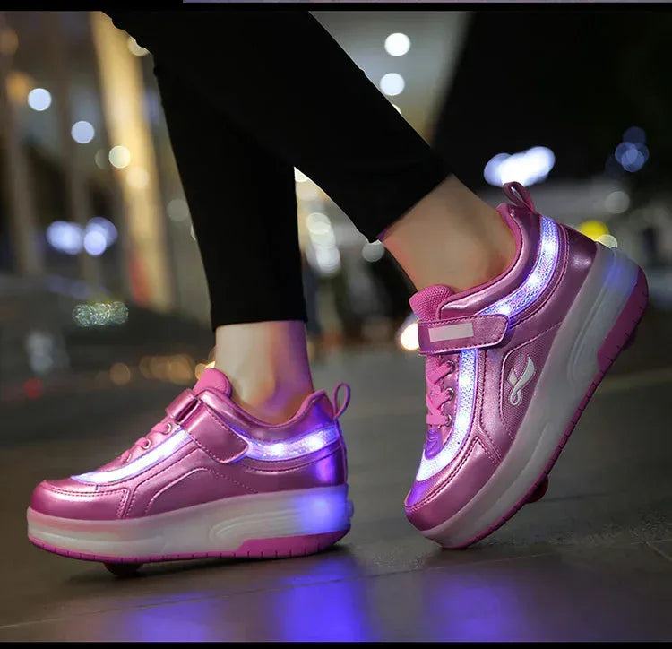 Sports Shoelace Wheels Shoes Men And Women Pulley Student Single And Double Wheel - DanaFashionstore