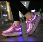 Sports Shoelace Wheels Shoes Men And Women Pulley Student Single And Double Wheel - DanaFashionstore