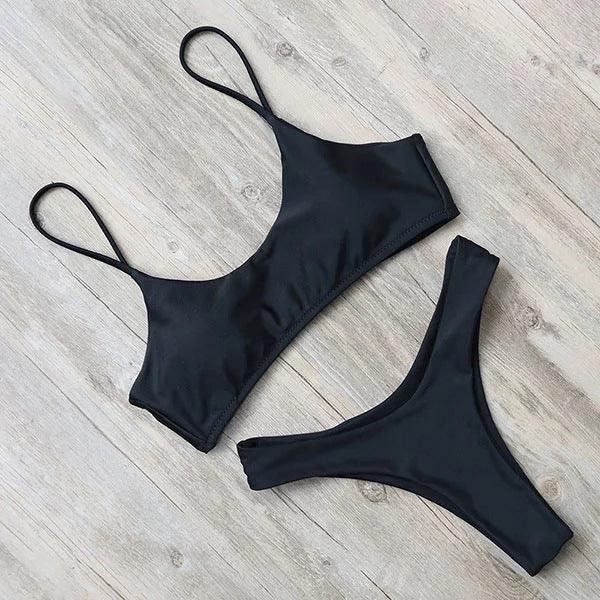 Women's Simple Clean Solid Color Bikini Swimsuit - DanaFashionstore