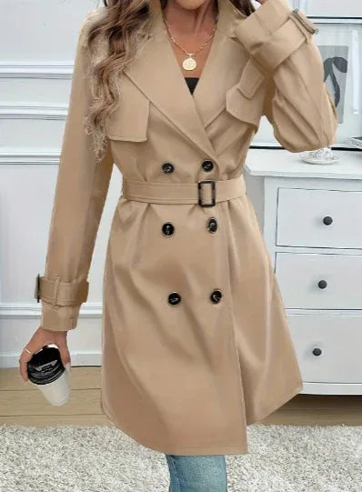 Elegant Belted Trench Coat For Women - DanaFashionstore
