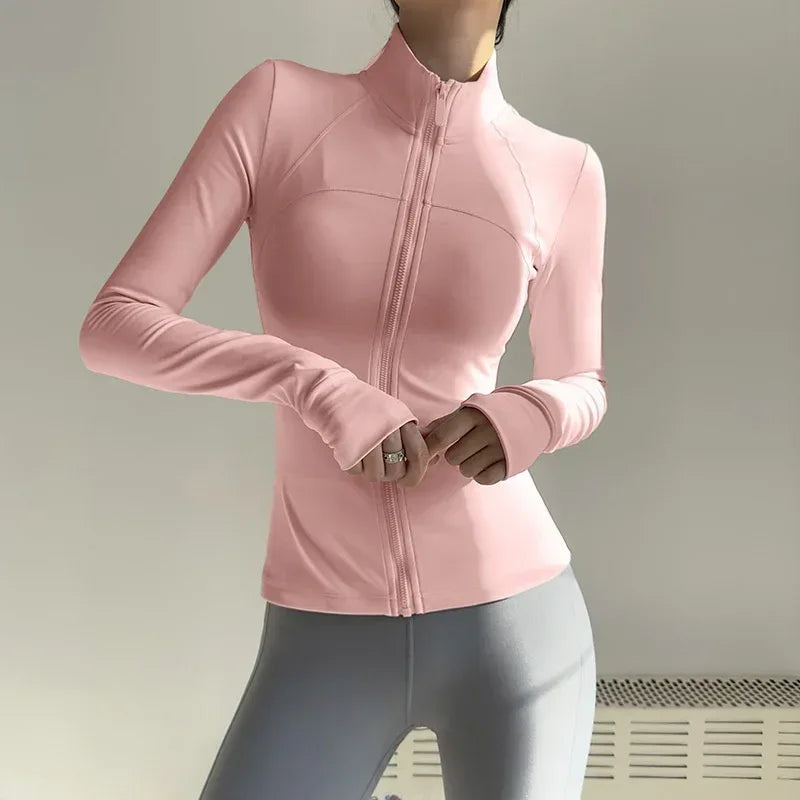 New UV-proof Yoga Clothes Stand-up Collar Slim Fit Coat - DanaFashionstore