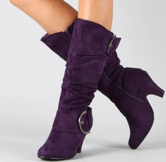Belt buckle mid boots - DanaFashionstore