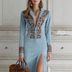 Women's Retro Floral Zipper Dress - DanaFashionstore