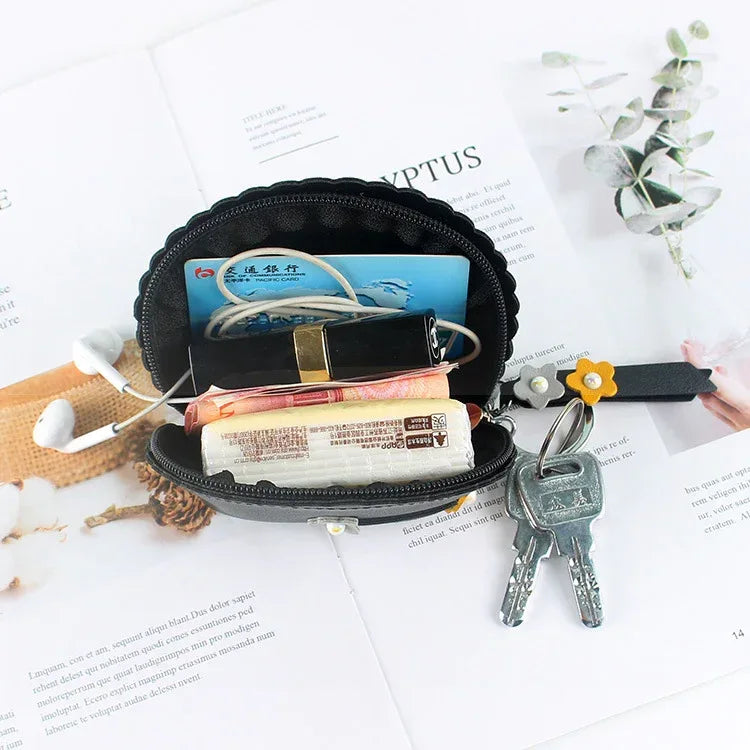 Women's Hand Holding Fan Small And Simple Coin Key Case One-piece Zipper Waterproof Coin Purse - DanaFashionstore
