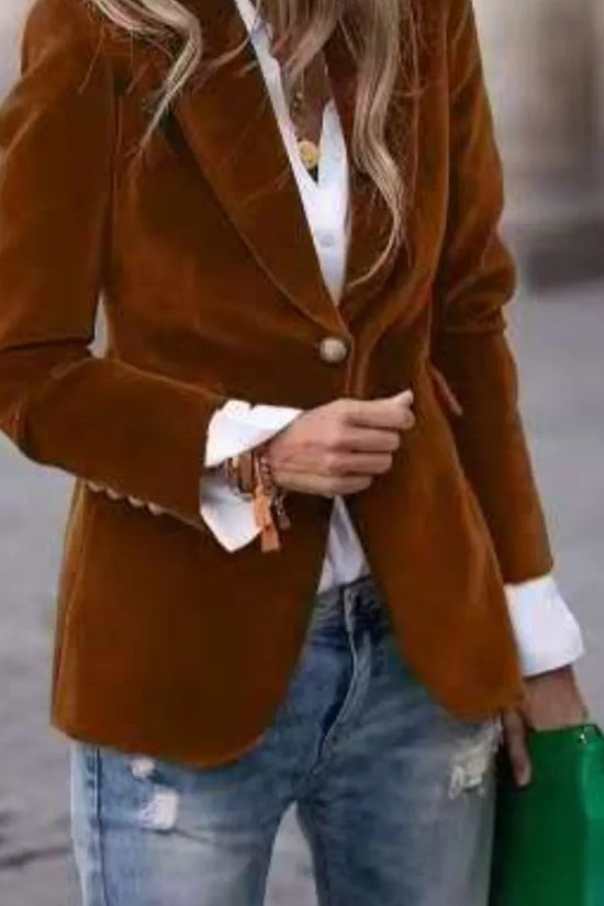Velvet Lapel Casual Suit Business Fashion Slim Single-breasted Jacket Outwear Clothing For Women - DanaFashionstore