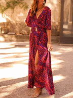 Graceful Printed Cinched Dress Women 2026 - Slimming Mid-Length Dress - DanaFashionstore