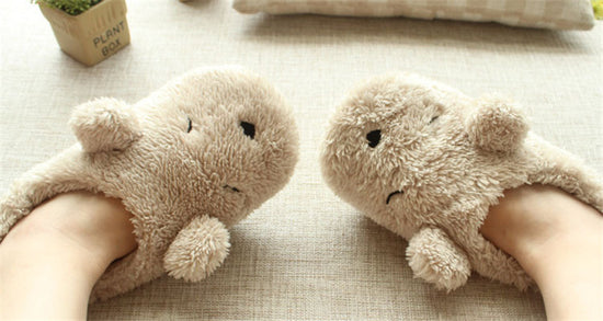 Home Cartoon Dog Soft Plush Slippers