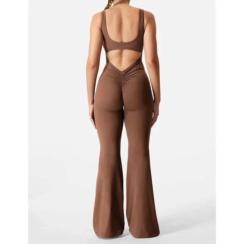 Slim Fit Hip Raise Jumpsuit Sexy Backless Exercise Yoga Clothes - DanaFashionstore