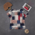 Fashion Casual All-match Square Pattern Short Sleeve - DanaFashionstore