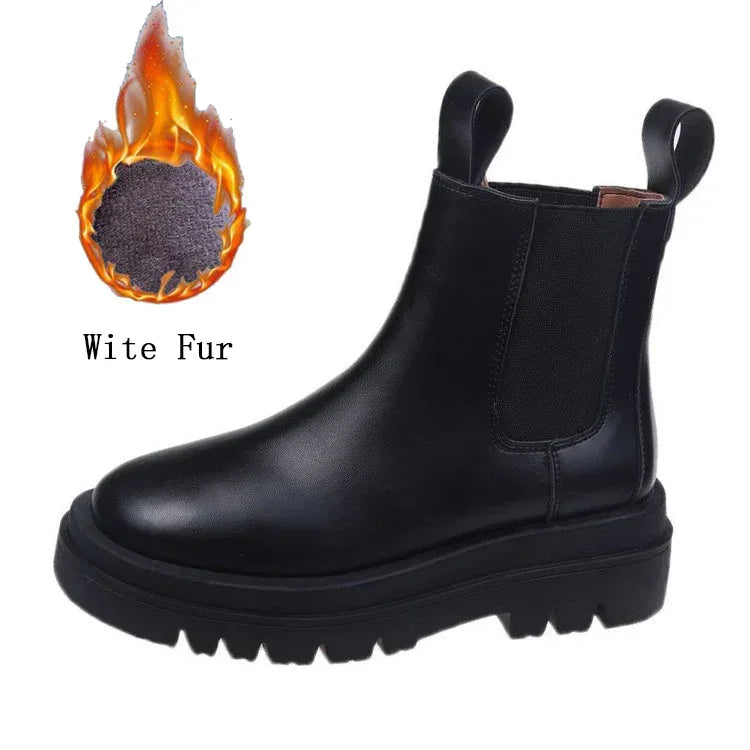 Real soft leather Martin boots women's British style boots - DanaFashionstore