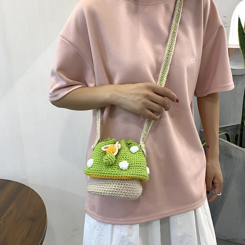 Handmade Wool Woven Mushroom Bag - Dana Fashion