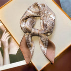 Women's Vintage Printed Silk Scarf - DanaFashionstore