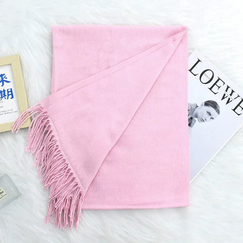 Annual Meeting Warm Cashmere Tassel Scarf - DanaFashionstore